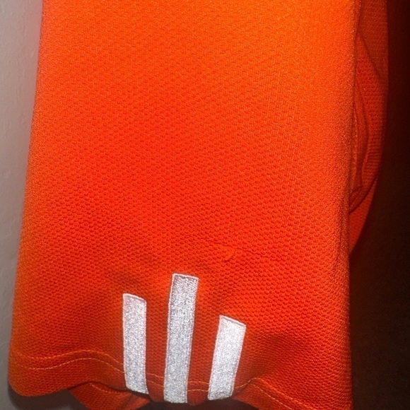 Men’s used adidas size L large polo golf shirt orange - Picture 6 of 6